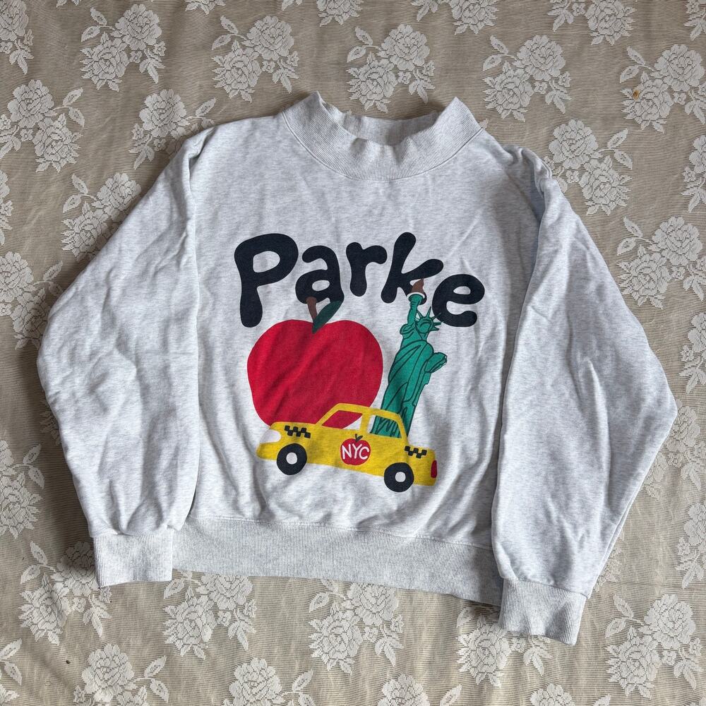 Parke NYC Graphic Mock Neck Sweatshirt Size L/XL